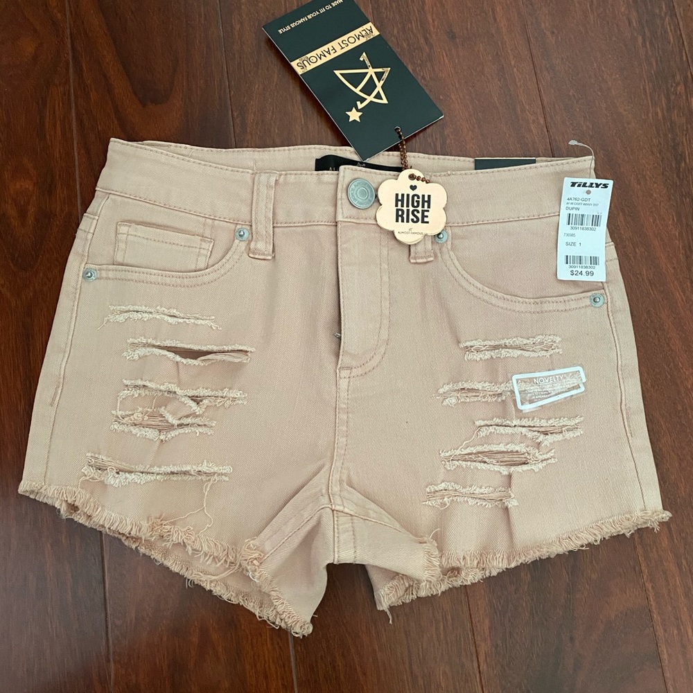 Tilly’s High Waisted Light Pink Denim Shorts SZ 1